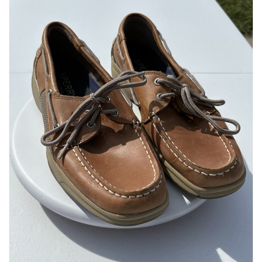 Sperry Top-Sider Boat Shoes Men’s 10M Tan Two Eye Slip On Original Preppy
